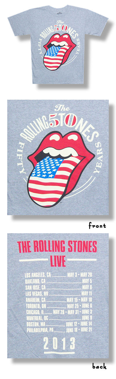 The Rolling Stones Tongue 50Th Anniversary 2013 Tour Mens Gray T-Shirt