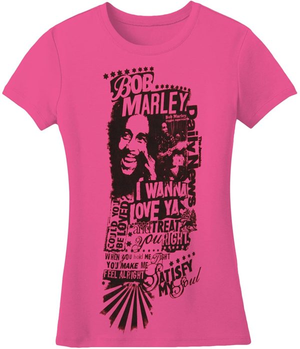 Bob Marley Reggae Superstar Pink T-Shirt