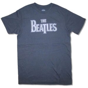 The Beatles Vintage Purple Outline Mens Navy Blue T-Shirt
