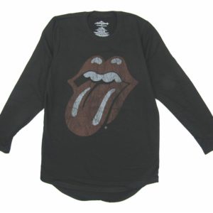 The Rolling Stones Distressed Tongue Long Sleeve Mens Black T-Shirt