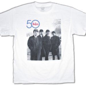 The Beatles 50Th Logo Mens White T-Shirt