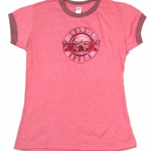 GUNS N ROSES DUOTONE Women Jr. Ringer, T-Shirt Pink - 2XL Only
