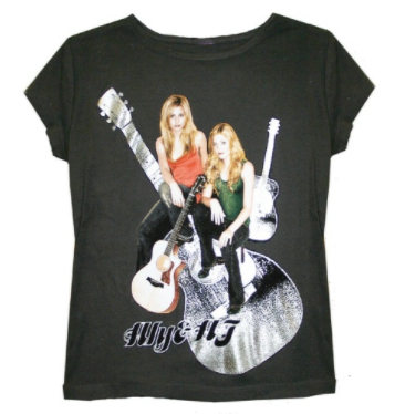 Aly & AJ Foiled Guitar Women's Black T-shirt