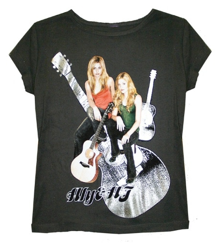 Aly & AJ Foiled Guitar Women's Black T-shirt