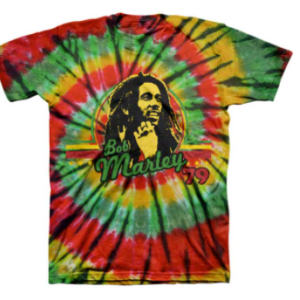 Bob Marley '79  Men's Tie-Dye T-Shirt Large Only
