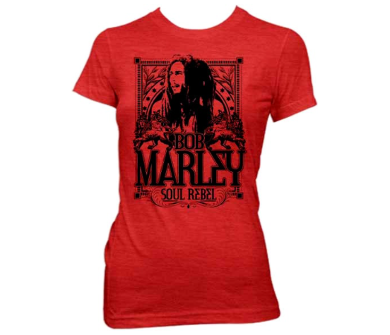 Bob Marley Soul Rebel Women's Red T-Shirt