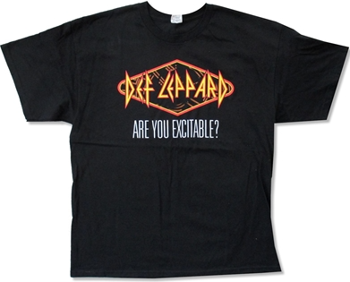 Def Leppard Excitable 2013 Spring Tour Tee Mens Black T-shirt Small only