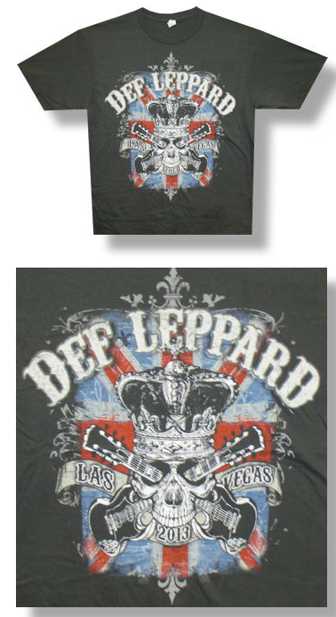 Def Leppard Las Vegas 2013 Tour Tee Mens Black T-shirt