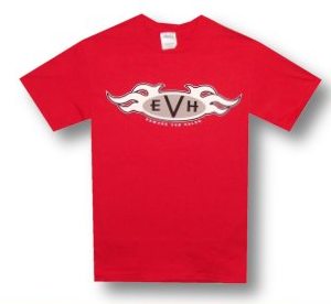 Eddie Van Halen Oval Men's Red T-shirt Small Only