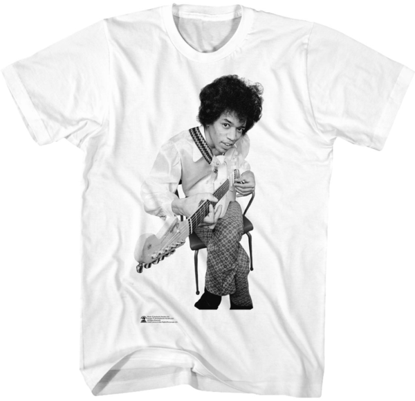 Jimi Hendrix Wood Stock Men's White T-shirt