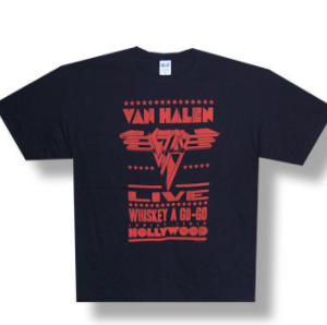 Van Halen Whiskey A Go-Go Men's Black 100% Cotton T-shirt Large Only