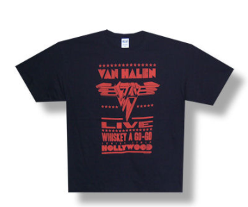 Van Halen Whiskey A Go-Go Men's Black 100% Cotton T-shirt Large Only