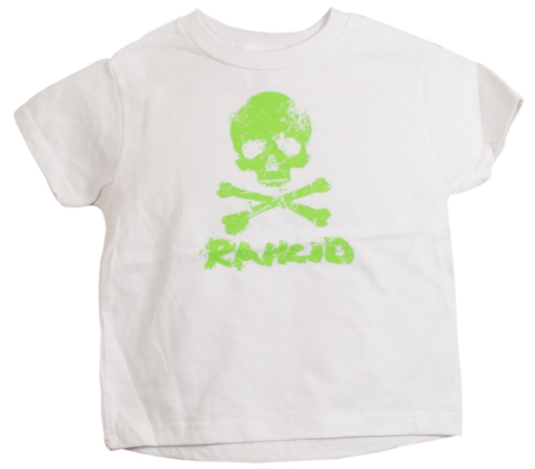 Rancid Green Skull Toddler's White T-shirt