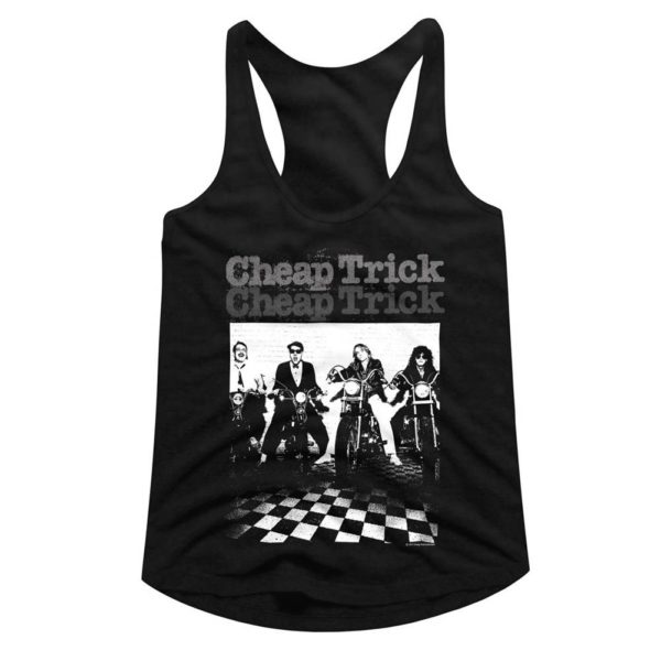 Cheap Trick Moto Racerback Women's/Junior's Tank Top