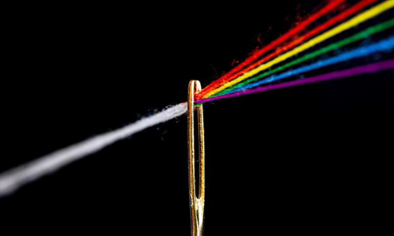 Prismatic needle. Pink floyd logo